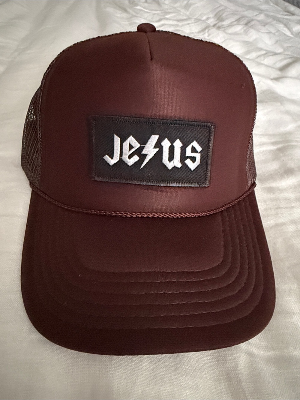 Brown 'Jesus' Trucker Hat